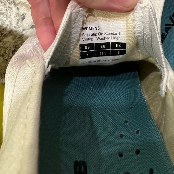 NWOT Seavees Womens Baja Slip On Standard Vintage White Linen SIZE: 7 - Picture 7 of 8